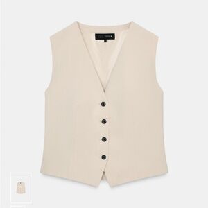 Zara Off-White Sleeveless Vest